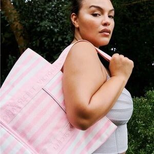 New in Package Victoria's Secret Pink Striped Cooler Tote Bag